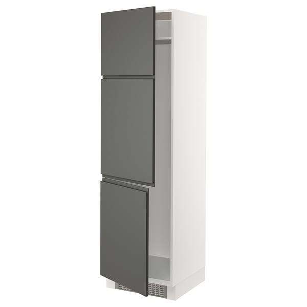 SEKTION High cabinet for fridge/freezer, white/Voxtorp dark gray, 24x24x80 "