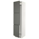 SEKTION High cabinet for fridge/freezer, white/Voxtorp dark gray, 24x24x90 "