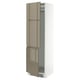 SEKTION High cabinet for fridge/freezer, white/Voxtorp high-gloss dark grey-brown, 24x24x80 "