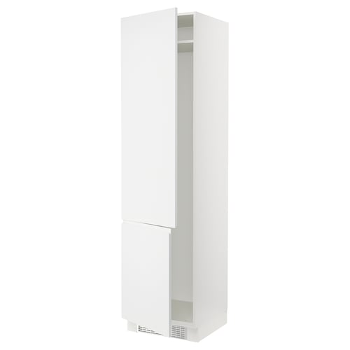 White modern storage cabinet, minimalist design, slim vertical shape, adjustable shelves, sleek white finish.
