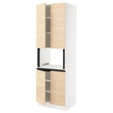 SEKTION High cabinet for micro w 4 doors, white/Askersund light ash effect, 30x24x90 "