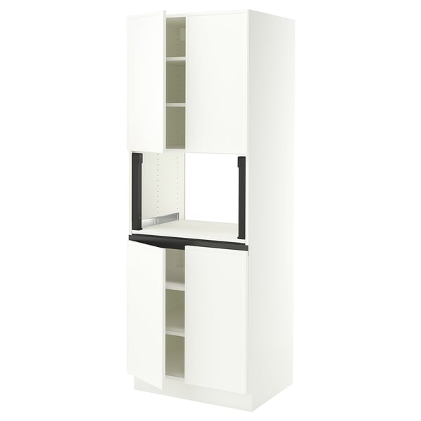 SEKTION High cabinet for micro w 4 doors, white/Aspudden matte white, 30x24x80 "