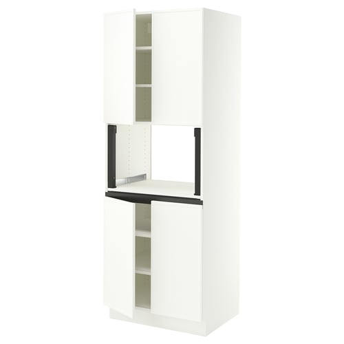 SEKTION High cabinet for micro w 4 doors, white/Aspudden matte white, 30x24x80 "