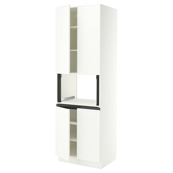 SEKTION High cabinet for micro w 4 doors, white/Aspudden matte white, 30x24x90 "