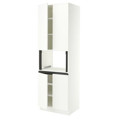 SEKTION High cabinet for micro w 4 doors, white/Aspudden matte white, 30x24x90 "