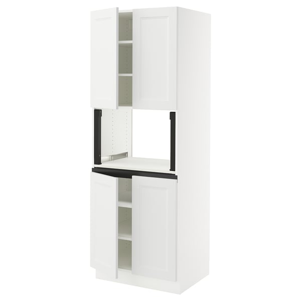 SEKTION High cabinet for micro w 4 doors, white/Axstad matte white, 30x24x80 "