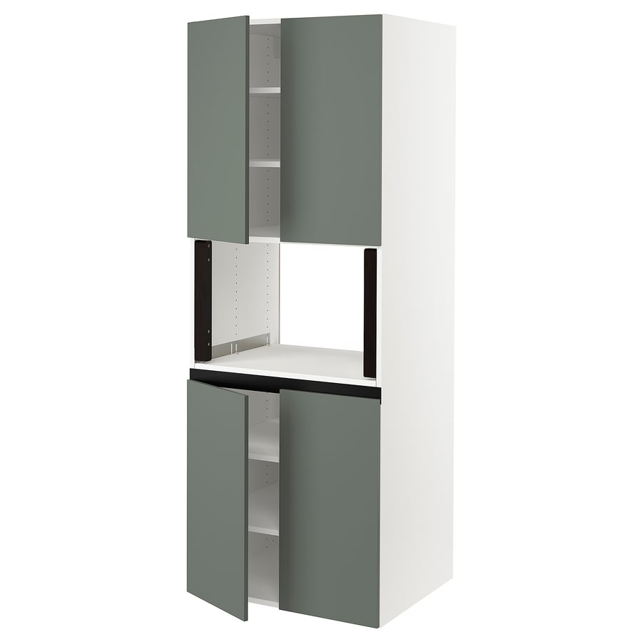 SEKTION high for micro w 4 doors, white/Bodarp graygreen