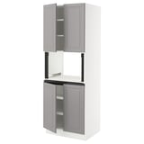 SEKTION High cabinet for micro w 4 doors, white/Bodbyn gray, 30x24x80 "