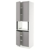 SEKTION High cabinet for micro w 4 doors, white/Bodbyn gray, 30x24x90 "