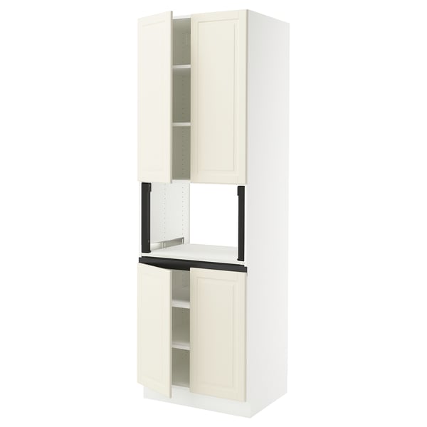 SEKTION High cabinet for micro w 4 doors, white/Bodbyn off-white, 30x24x90 "