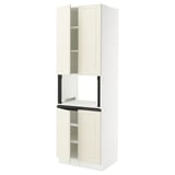 SEKTION High cabinet for micro w 4 doors, white/Bodbyn off-white, 30x24x90 "