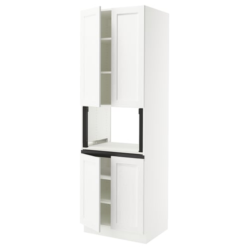A white SEKTION cabinet with a classic design, featuring multiple shelves.