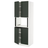 SEKTION High cabinet for micro w 4 doors, white/Havstorp deep green, 30x24x80 "