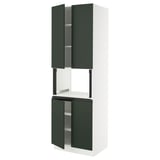 SEKTION High cabinet for micro w 4 doors, white/Havstorp deep green, 30x24x90 "