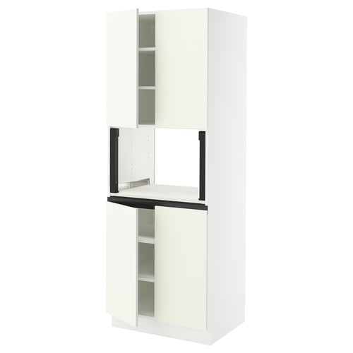 White SEKTION kitchen cabinet with two doors and shelves.