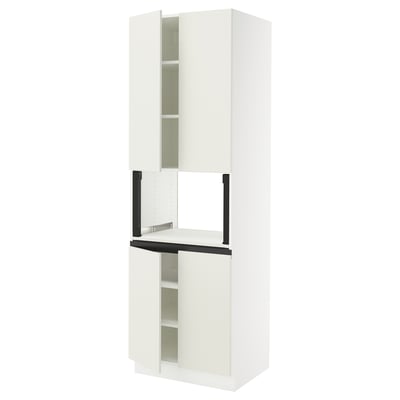 SEKTION High cabinet for micro w 4 doors, white/Veddinge white, 30x24x90 "