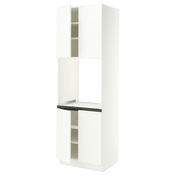 SEKTION High cabinet for oven w 4 doors, white/Aspudden matte white, 30x24x90 "