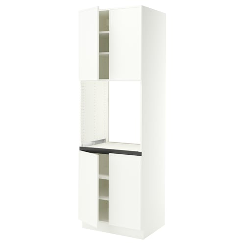 SEKTION High cabinet for oven w 4 doors, white/Aspudden matte white, 30x24x90 "