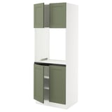 SEKTION High cabinet for oven w 4 doors, white/Axstad gray-green, 30x24x80 "