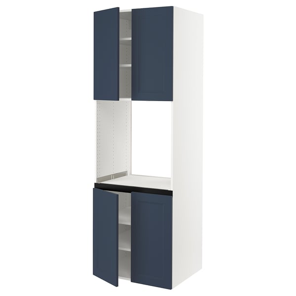 SEKTION High cabinet for oven w 4 doors, white Axstad/matte blue, 30x24x90 "