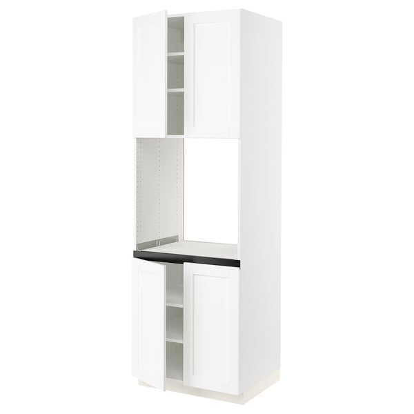 SEKTION High cabinet for oven w 4 doors, white Enköping/white wood effect, 30x24x90 "