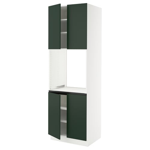 Ikea SEKTION white kitchen unit with green doors.