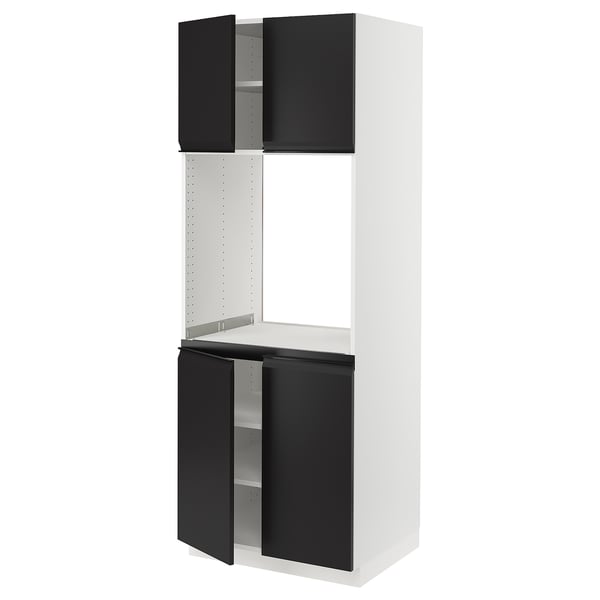 SEKTION High cabinet for oven w 4 doors, white/Upplöv matte anthracite, 30x24x80 "