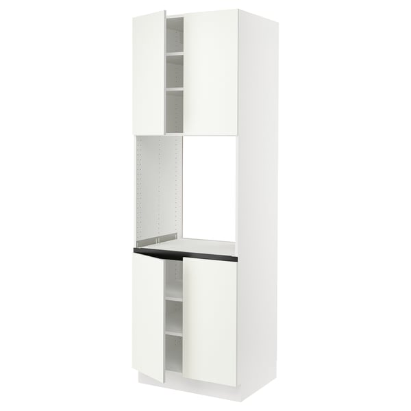 SEKTION High cabinet for oven w 4 doors, white/Vallstena white, 30x24x90 "