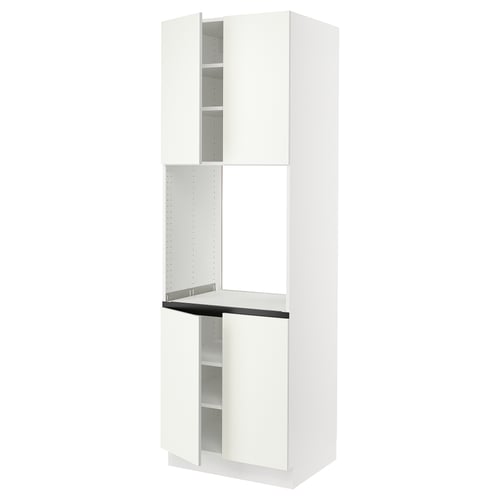 White SEKTION kitchen cabinet with shelves.