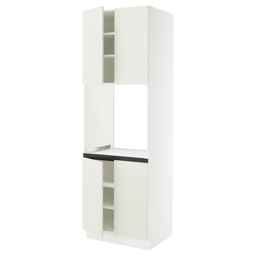 White SEKTION kitchen cabinet with smooth, modern design and multiple storage shelves.