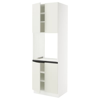 SEKTION High cabinet for oven w 4 doors, white/Veddinge white, 30x24x90 "