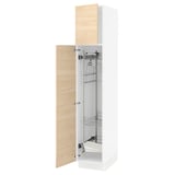 SEKTION High cabinet/pull-out int fittings, white/Askersund light ash effect, 15x24x80 "