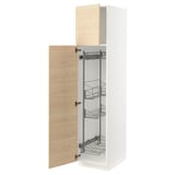 SEKTION High cabinet/pull-out int fittings, white/Askersund light ash effect, 18x24x80 "