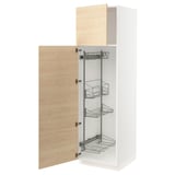 SEKTION High cabinet/pull-out int fittings, white/Askersund light ash effect, 24x24x80 "