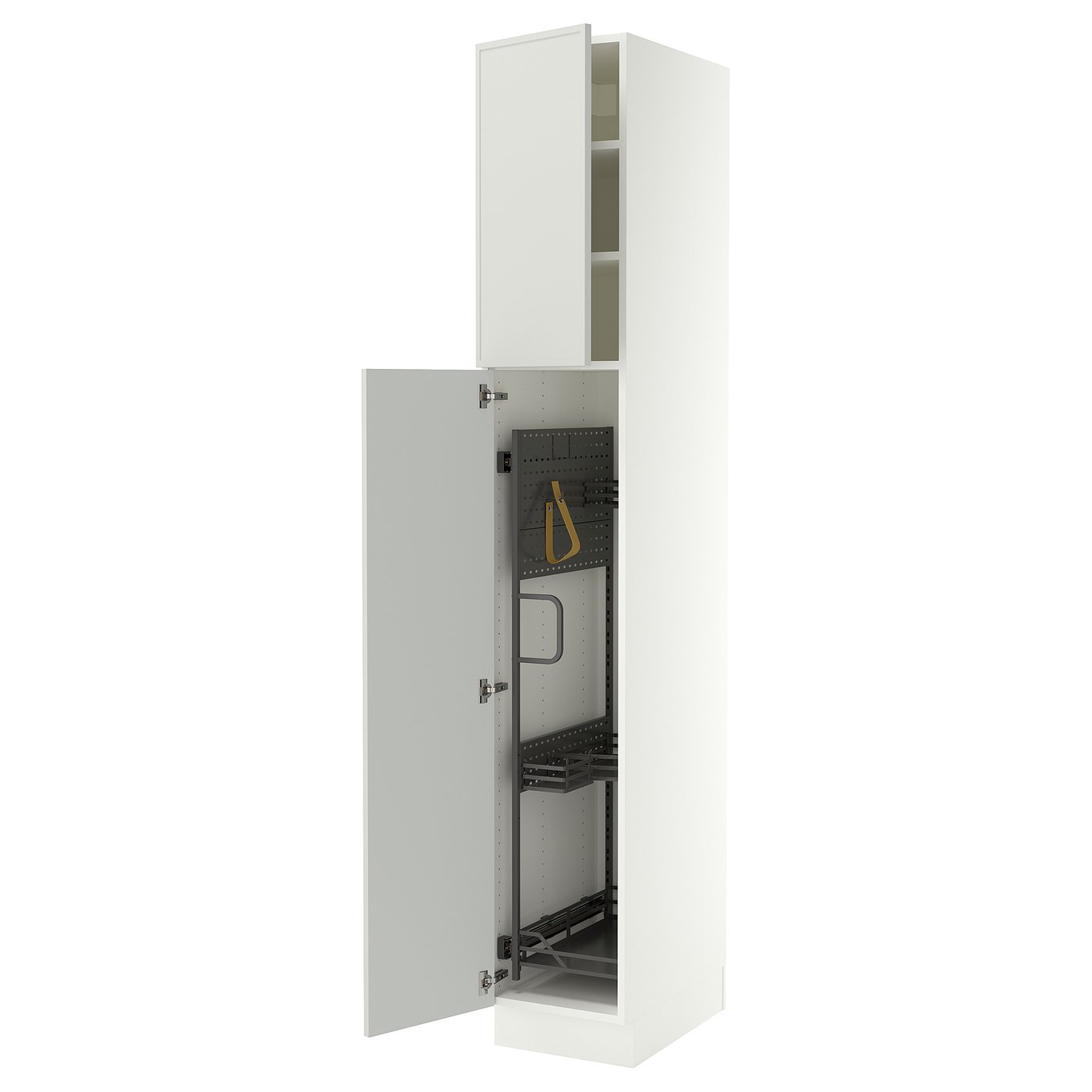 SEKTION high cabinet/pull-out int fittings, white/Aspudden light