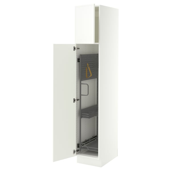 SEKTION High cabinet/pull-out int fittings, white/Aspudden matte white, 15x24x80 "