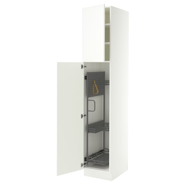 SEKTION High cabinet/pull-out int fittings, white/Aspudden matte white, 18x24x90 "