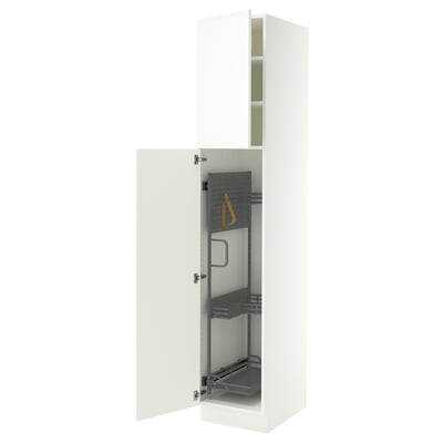 SEKTION High cabinet/pull-out int fittings, white/Aspudden matte white, 18x24x90 "