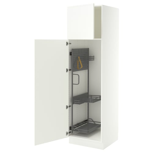 SEKTION High cabinet/pull-out int fittings, white/Aspudden matte white, 24x24x80 "