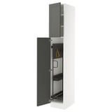 SEKTION High cabinet/pull-out int fittings, white/Axstad dark gray, 15x24x90 "