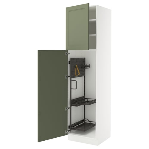 SEKTION kitchen unit, grey-green, with adjustable shelves.