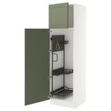 SEKTION High cabinet/pull-out int fittings, white/Axstad gray-green, 24x24x80 "