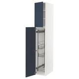 SEKTION High cabinet/pull-out int fittings, white Axstad/matte blue, 15x24x90 "