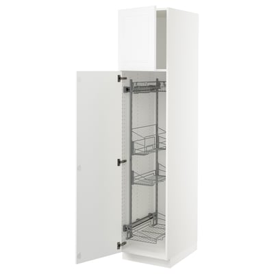 SEKTION High cabinet/pull-out int fittings, white/Axstad matte white, 18x24x80 "