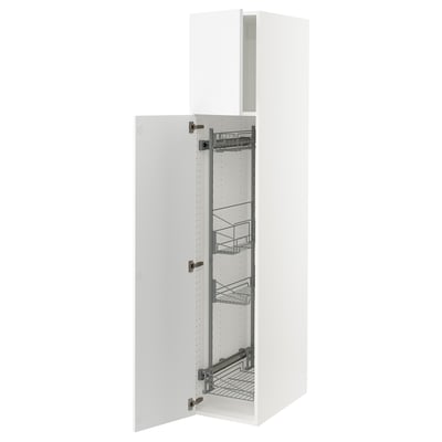 SEKTION High cabinet/pull-out int fittings, white/Axstad matte white, 15x24x80 "