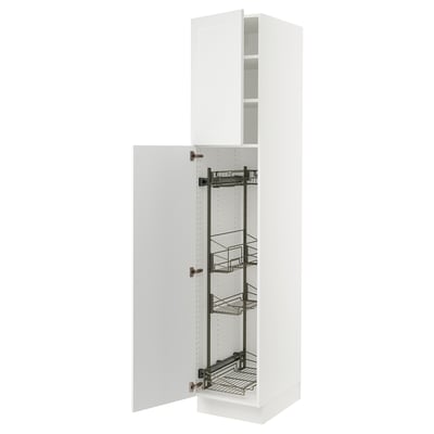 SEKTION High cabinet/pull-out int fittings, white/Axstad matte white, 18x24x90 "