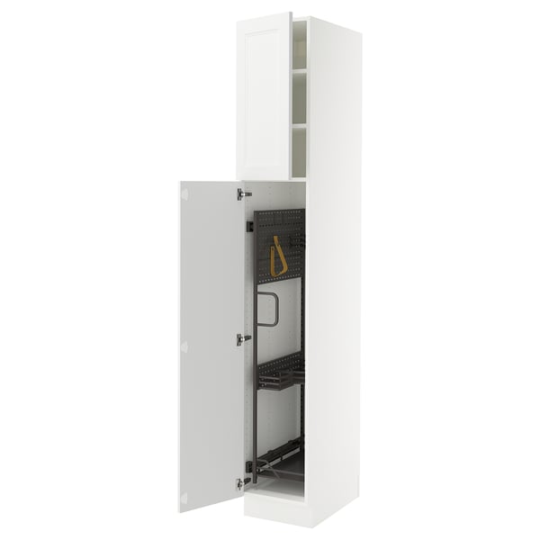 SEKTION High cabinet/pull-out int fittings, white/Axstad matte white, 15x24x90 "