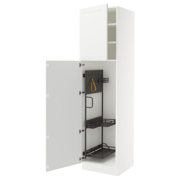 SEKTION High cabinet/pull-out int fittings, white/Axstad matte white, 24x24x90 "