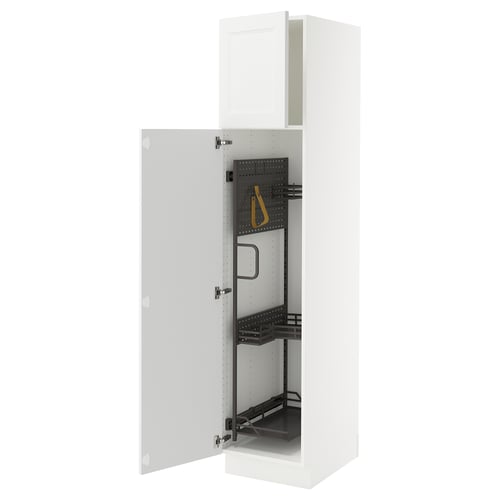 White SEKTION kitchen cabinet with adjustable shelves and soft-close hinges.