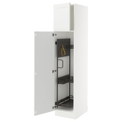 SEKTION High cabinet/pull-out int fittings, white/Axstad matte white, 18x24x80 "